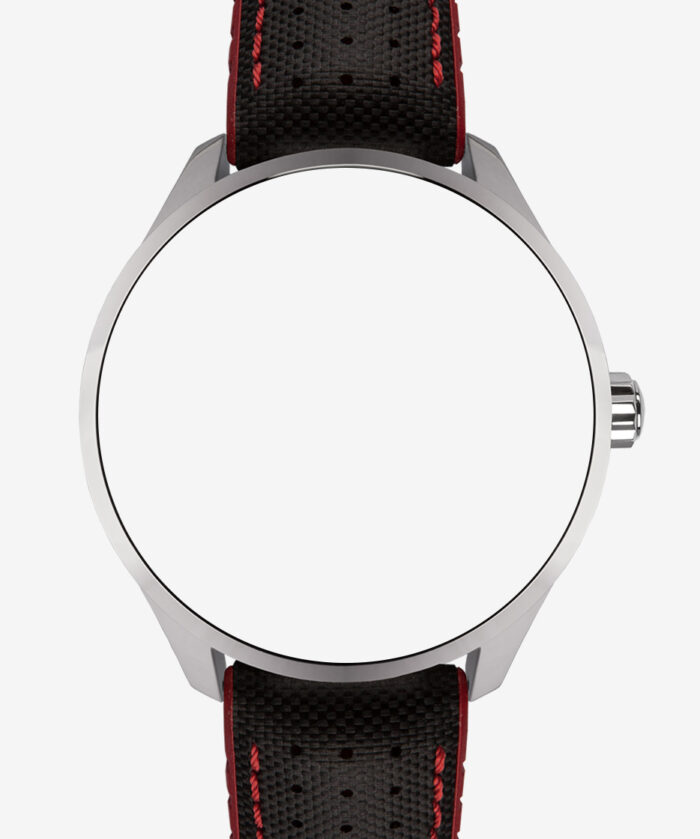 Black performance strap with red stitching
